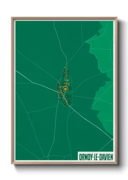 Une affiche de carte sur Ormoy-le-Davien