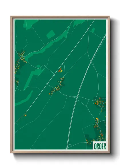Une affiche de carte sur Oroër