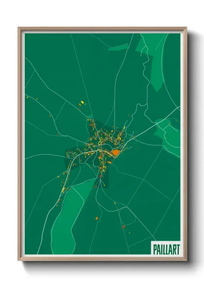 Une affiche de carte sur Paillart