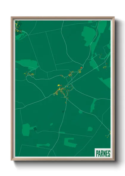 Une affiche de carte sur Parnes