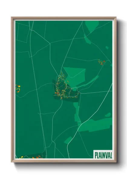 Une affiche de carte sur Plainval