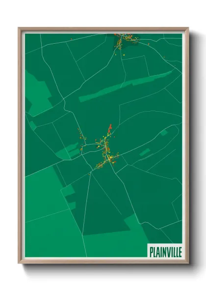 Une affiche de carte sur Plainville