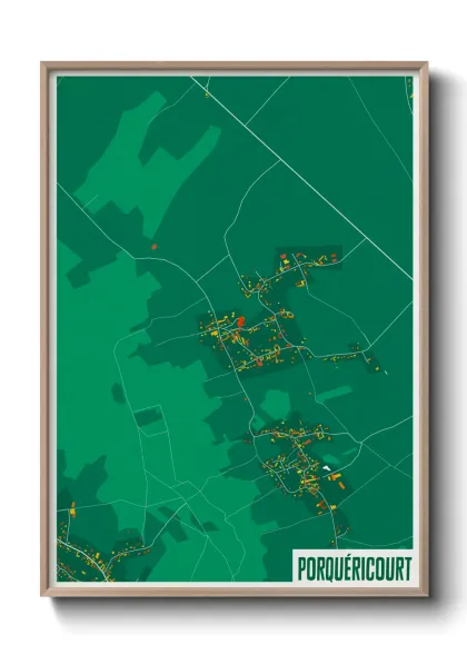 Une affiche de carte sur Porquéricourt