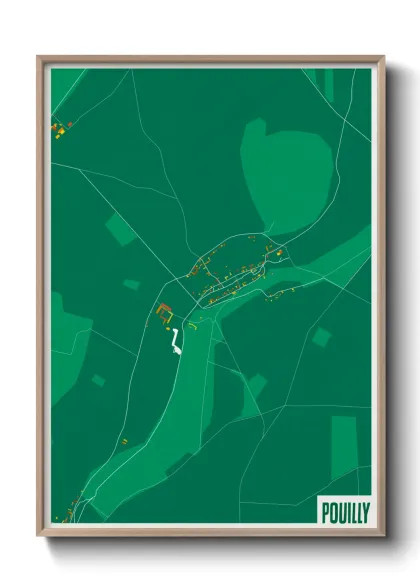 Une affiche de carte sur Pouilly