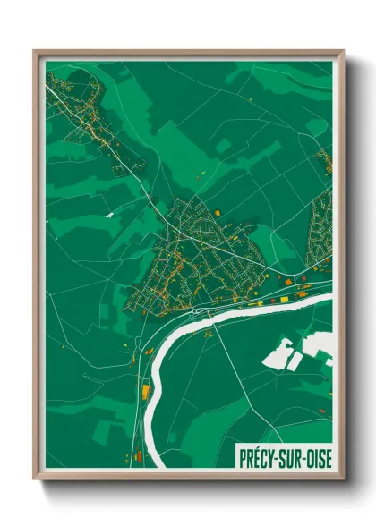 Une affiche de carte sur Précy-sur-Oise