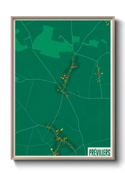 Une affiche de carte sur Prévillers