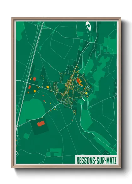 Une affiche de carte sur Ressons-sur-Matz
