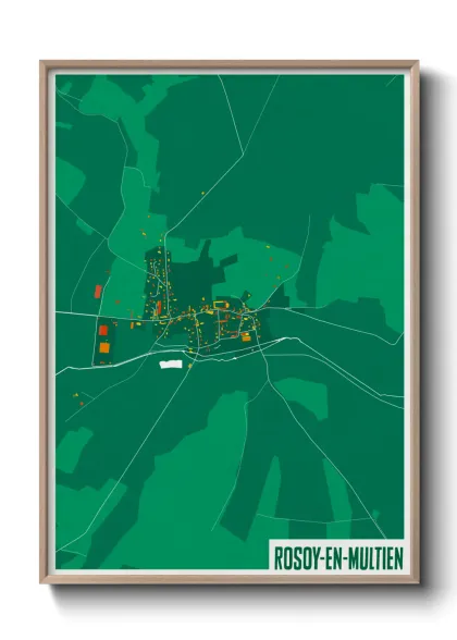 Une affiche de carte sur Rosoy-en-Multien