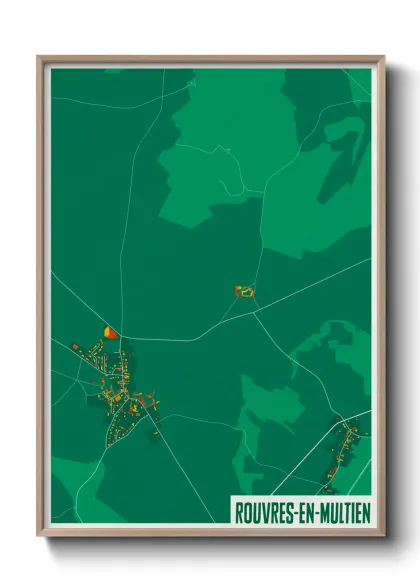 Une affiche de carte sur Rouvres-en-Multien