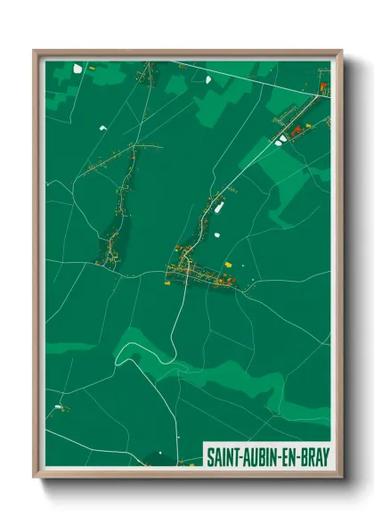Une affiche de carte sur Saint-Aubin-en-Bray