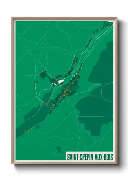 Une affiche de carte sur Saint-Crépin-aux-Bois