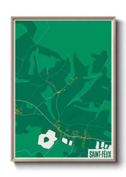Une affiche de carte sur Saint-Félix
