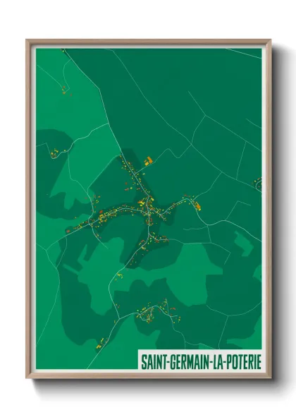 Une affiche de carte sur Saint-Germain-la-Poterie
