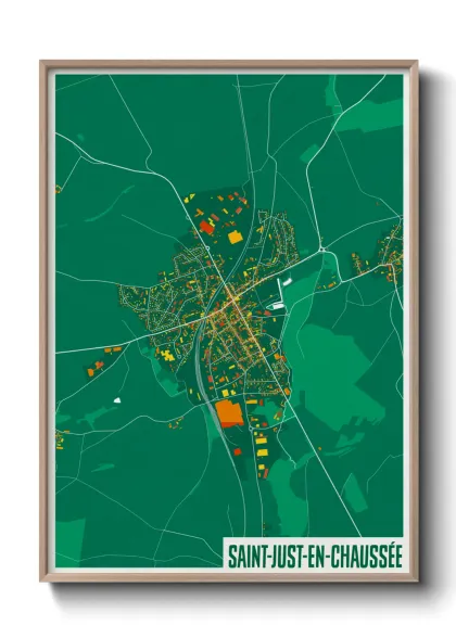 Une affiche de carte sur Saint-Just-en-Chaussée