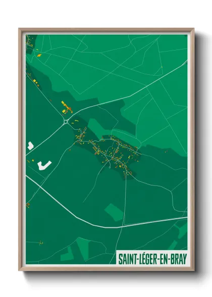 Une affiche de carte sur Saint-Léger-en-Bray