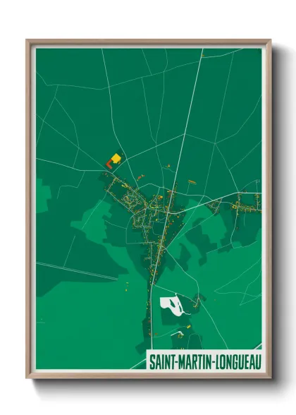 Une affiche de carte sur Saint-Martin-Longueau