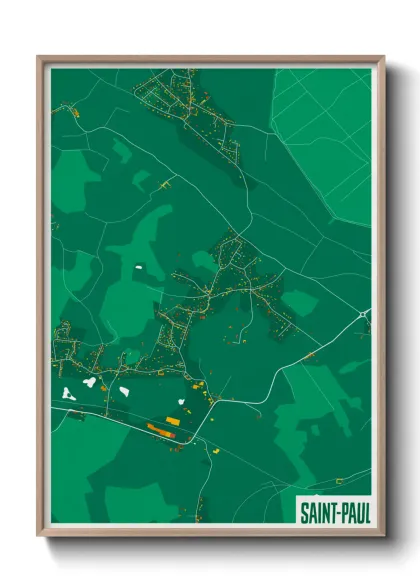 Une affiche de carte sur Saint-Paul