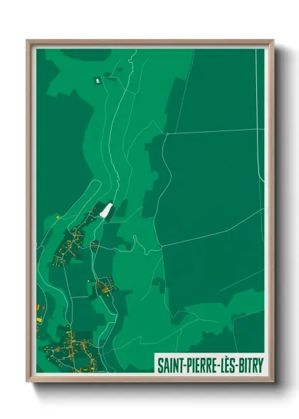 Une affiche de carte sur Saint-Pierre-lès-Bitry