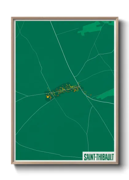 Une affiche de carte sur Saint-Thibault