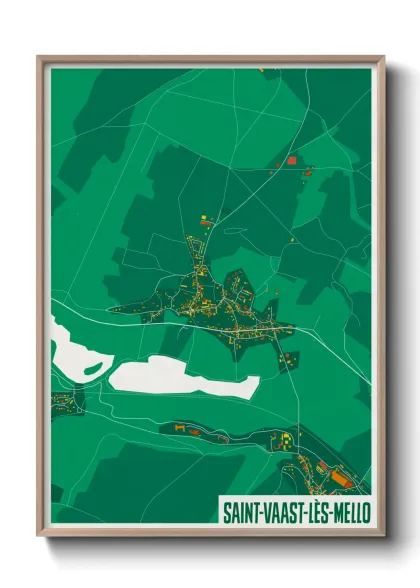 Une affiche de carte sur Saint-Vaast-lès-Mello
