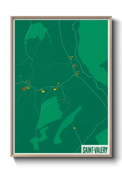 Une affiche de carte sur Saint-Valery
