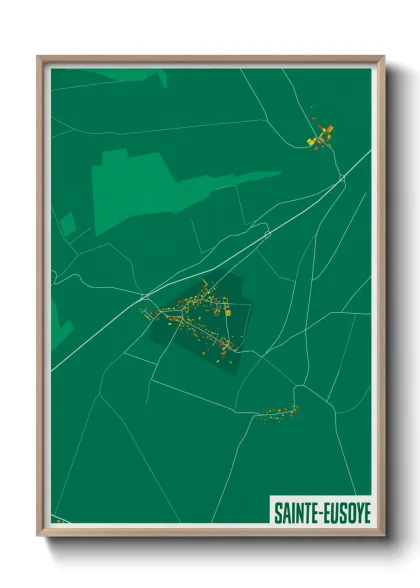 Une affiche de carte sur Sainte-Eusoye