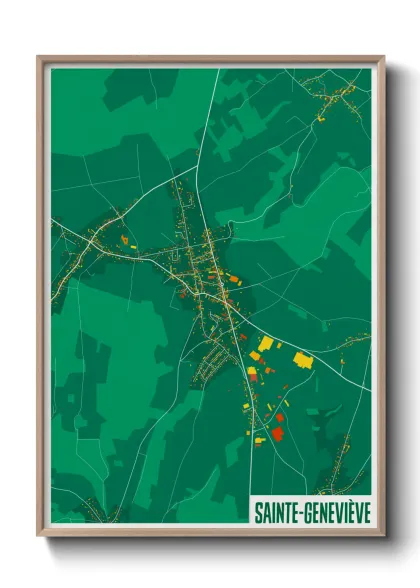 Une affiche de carte sur Sainte-Geneviève