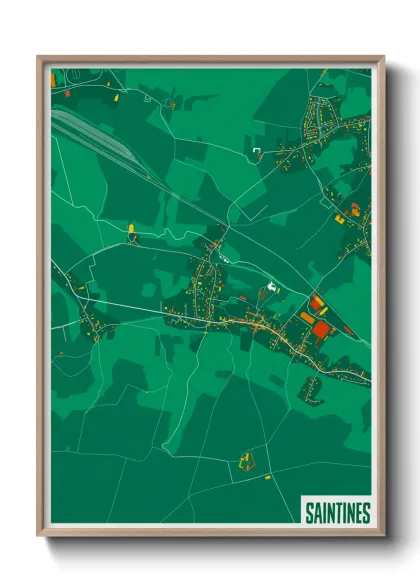 Une affiche de carte sur Saintines