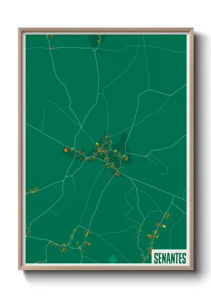 Une affiche de carte sur Senantes