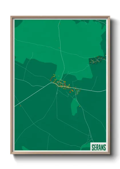 Une affiche de carte sur Serans