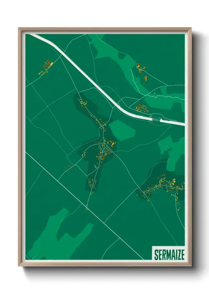 Une affiche de carte sur Sermaize