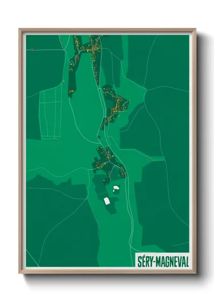Une affiche de carte sur Séry-Magneval