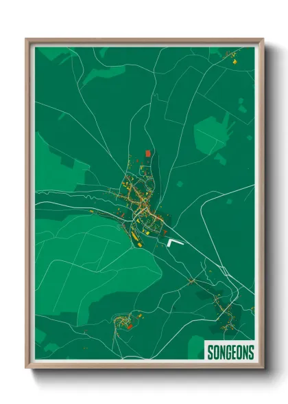 Une affiche de carte sur Songeons
