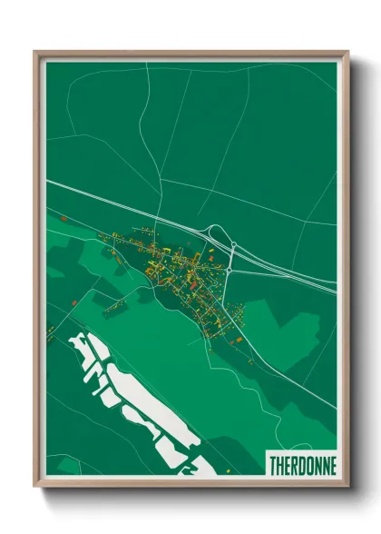 Une affiche de carte sur Therdonne