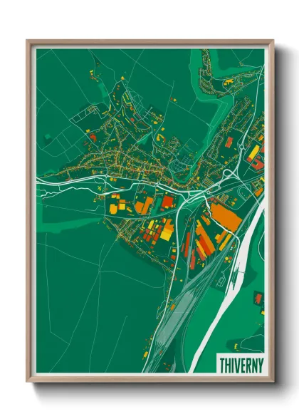 Une affiche de carte sur Thiverny