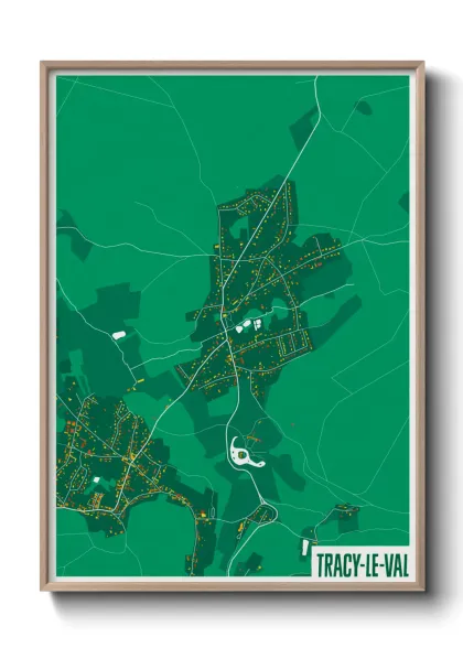 Une affiche de carte sur Tracy-le-Val