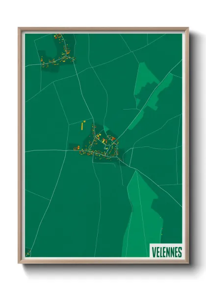 Une affiche de carte sur Velennes