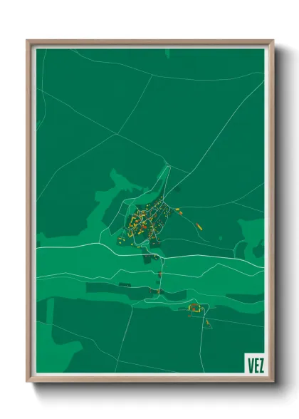 Une affiche de carte sur Vez