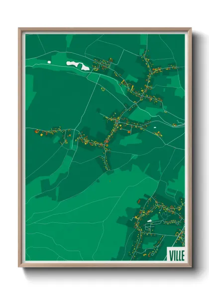 Une affiche de carte sur Ville