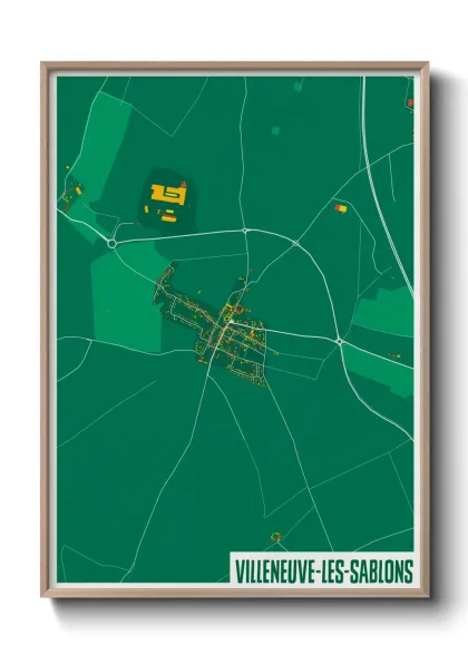Une affiche de carte sur Villeneuve-les-Sablons