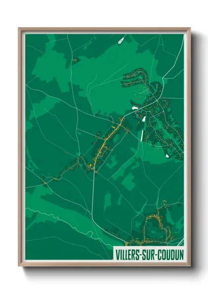 Une affiche de carte sur Villers-sur-Coudun