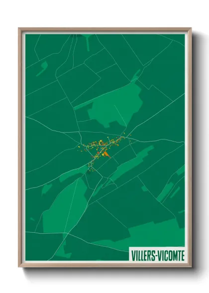 Une affiche de carte sur Villers-Vicomte