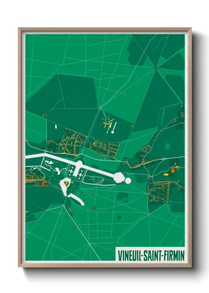 Une affiche de carte sur Vineuil-Saint-Firmin