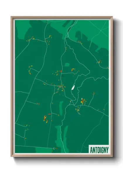 Une affiche de carte sur Antoigny