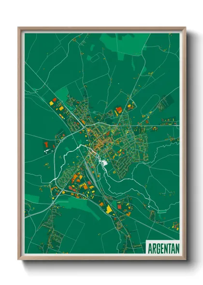 Une affiche de carte sur Argentan