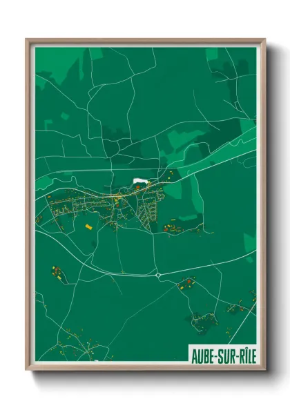 Une affiche de carte sur Aube-sur-Rîle