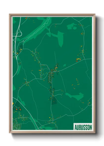 Une affiche de carte sur Aubusson
