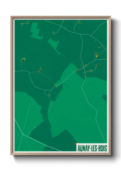 Une affiche de carte sur Aunay-les-Bois