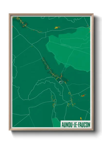 Une affiche de carte sur Aunou-le-Faucon