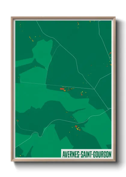 Une affiche de carte sur Avernes-Saint-Gourgon